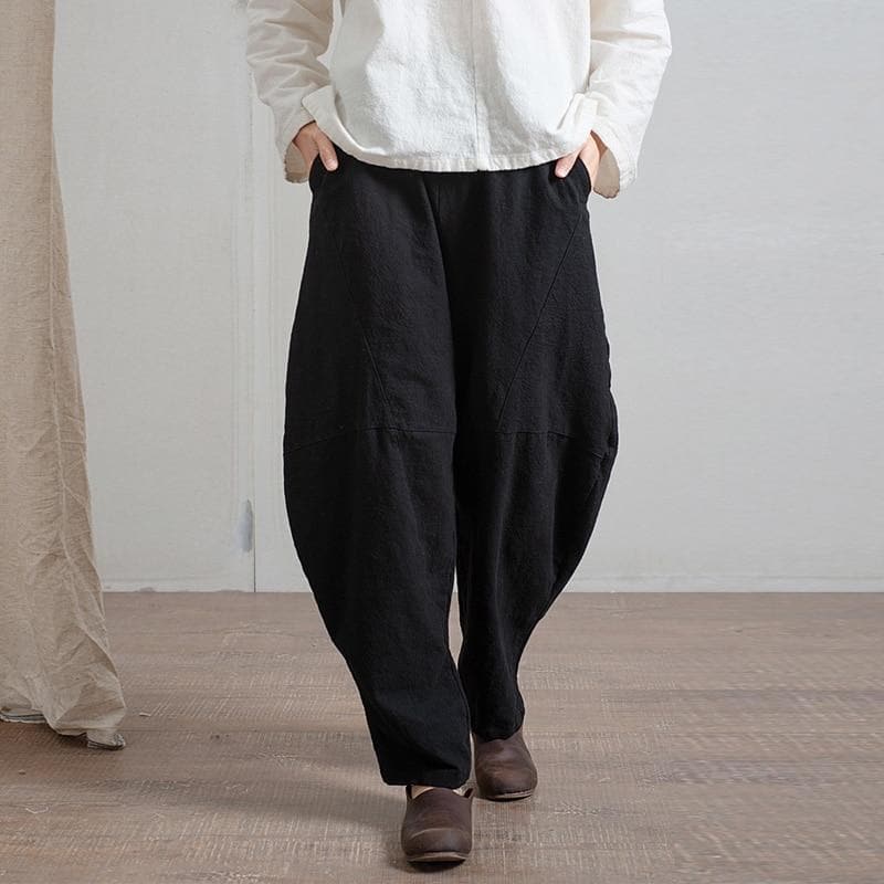 Cotton and Linen Wide Leg Harem Pants  | Zen dylinoshop