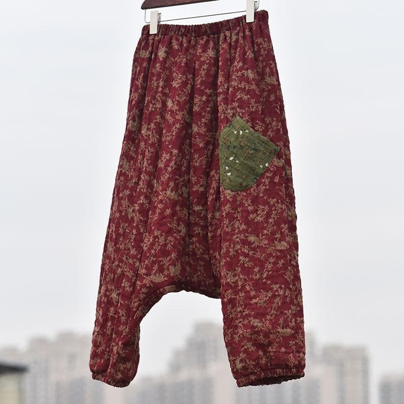 Cotton Linen Floral Harem Pants | Hippie dylinoshop