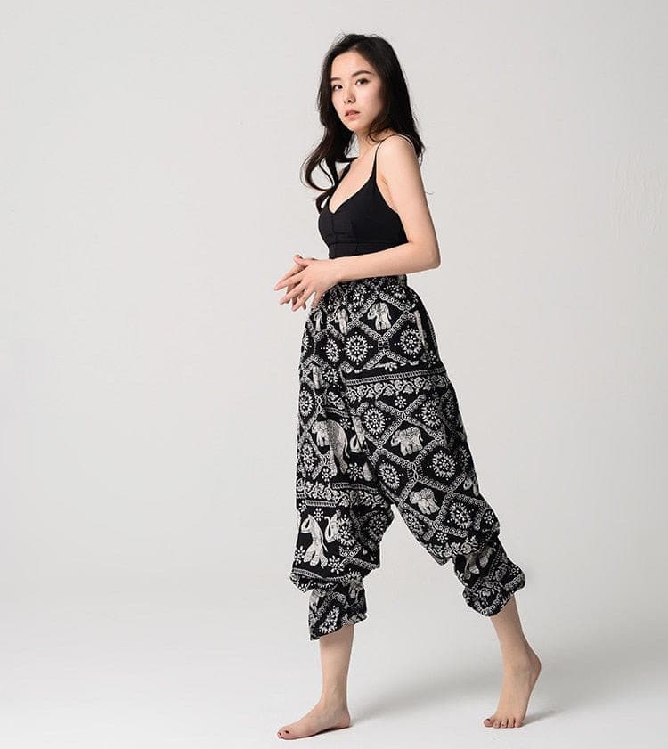 Elephant Print Boho Harem Pants dylinoshop