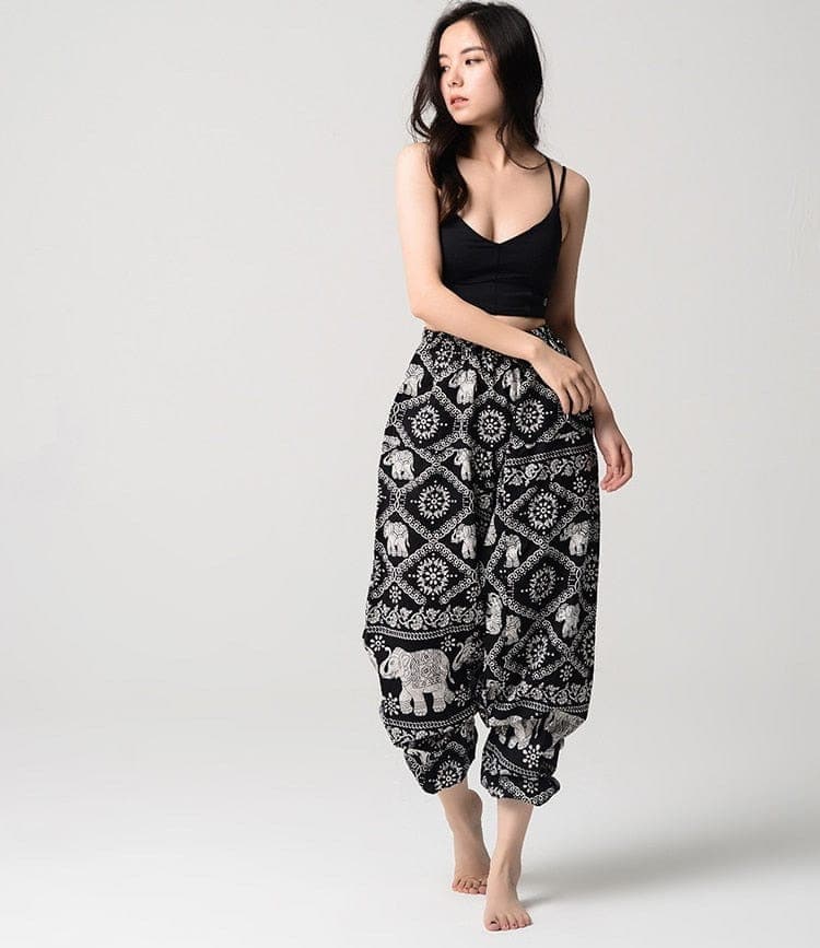 Elephant Print Boho Harem Pants dylinoshop