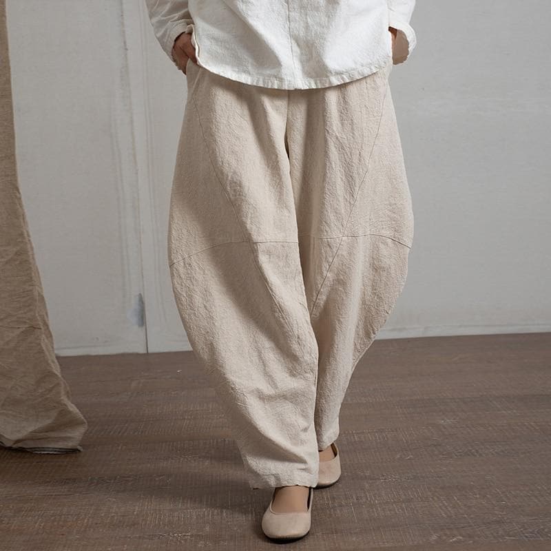 Cotton and Linen Wide Leg Harem Pants  | Zen dylinoshop