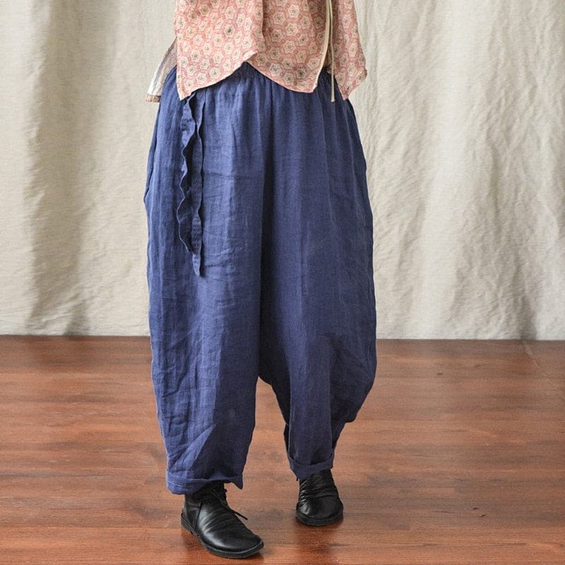 Loose Cotton and Linen Harem Pants dylinoshop