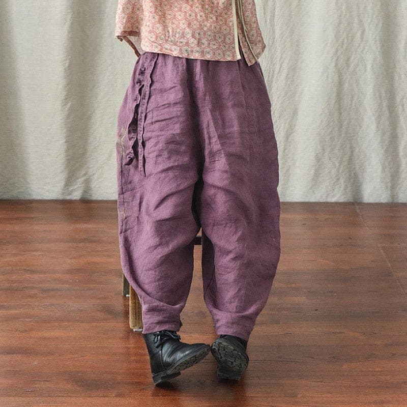 Loose Cotton and Linen Harem Pants dylinoshop