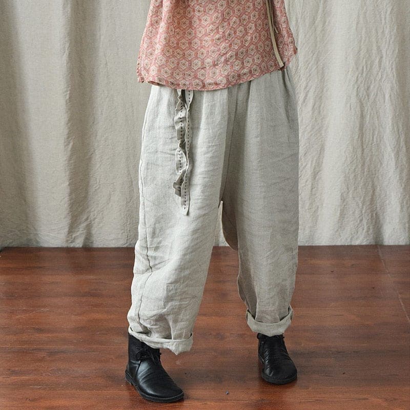 Loose Cotton and Linen Harem Pants dylinoshop