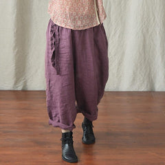 Loose Cotton and Linen Harem Pants dylinoshop