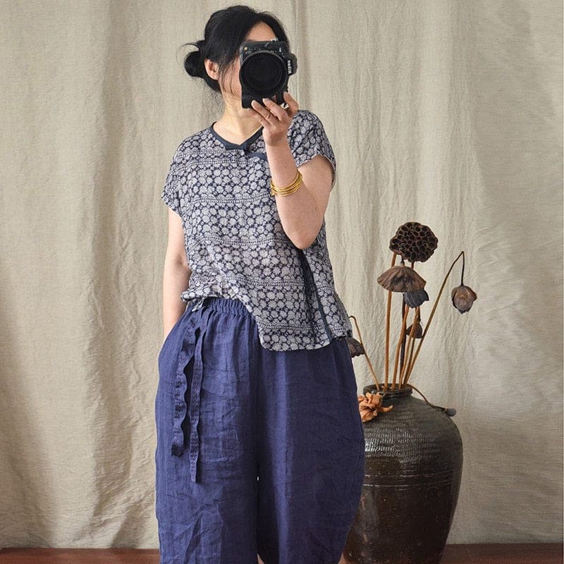 Loose Cotton and Linen Harem Pants dylinoshop