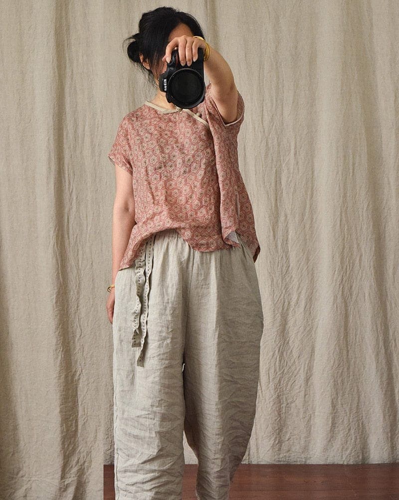 Loose Cotton and Linen Harem Pants dylinoshop