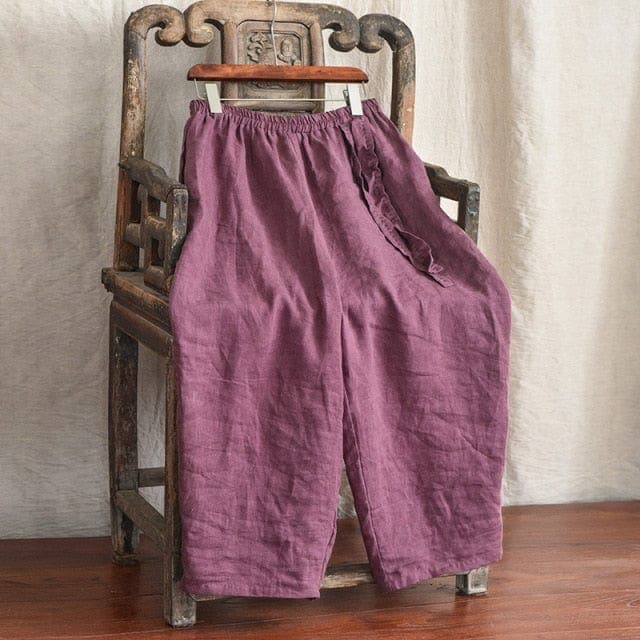 Loose Cotton and Linen Harem Pants dylinoshop