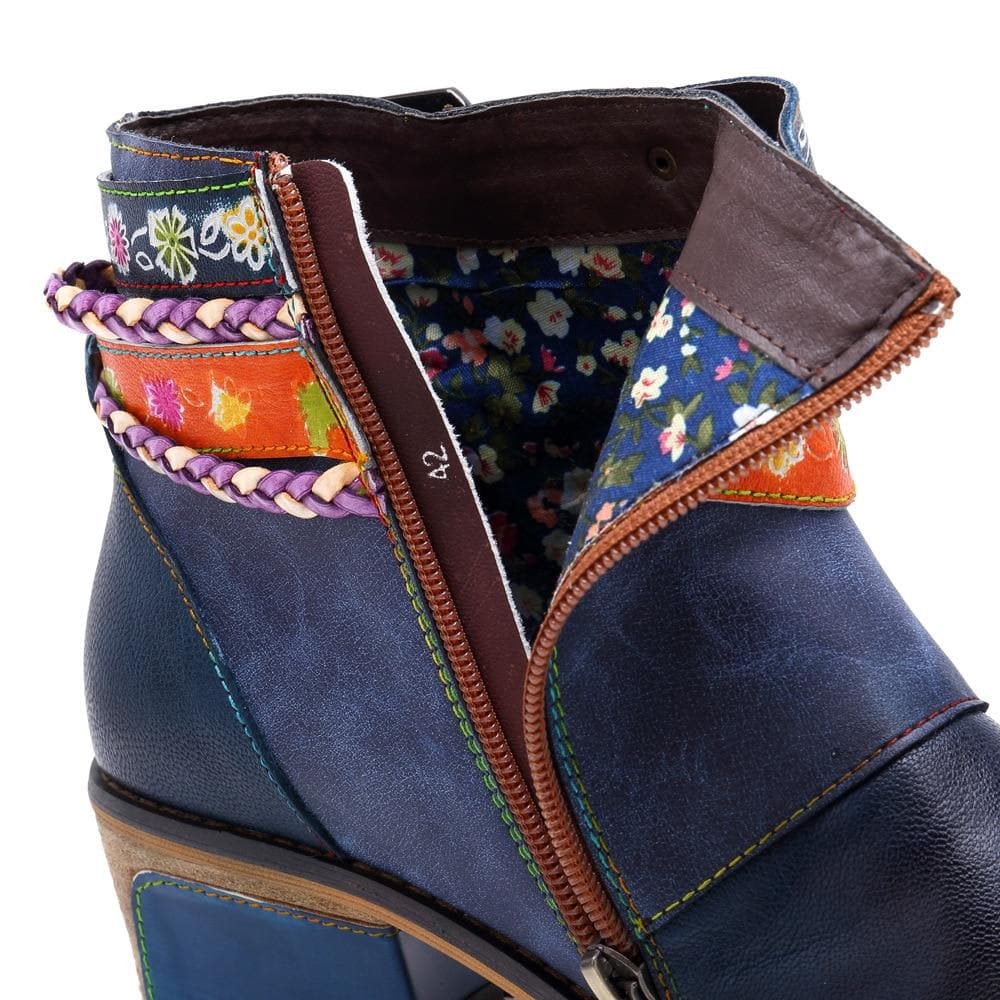 Harmony Boho Hippie Low Heel Ankle Boots dylinoshop