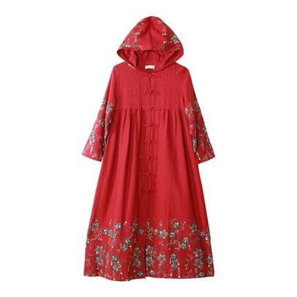 Hooded Embroidered Trench Coat dylinoshop