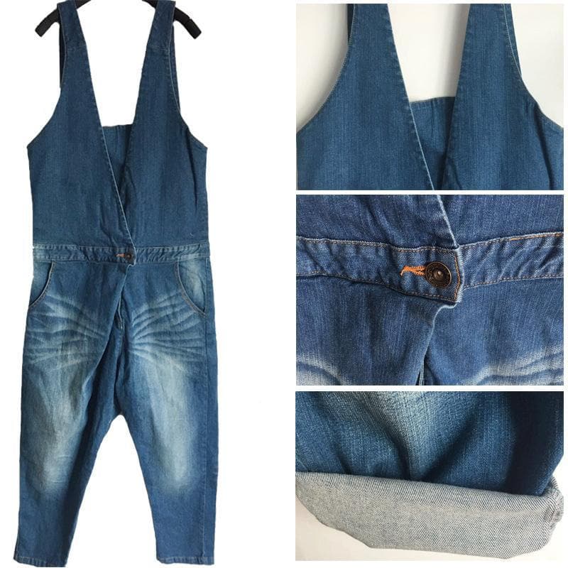 Loose Denim Overall Jumpsuit dylinoshop