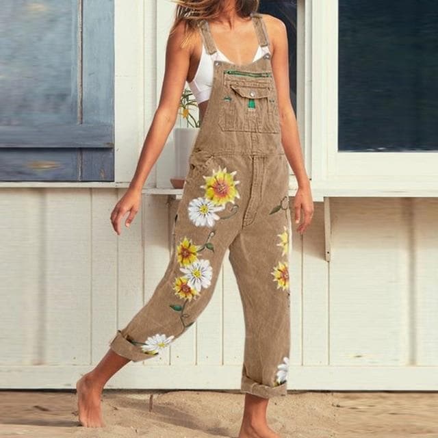 Hippie Peace Floral Denim Overall dylinoshop