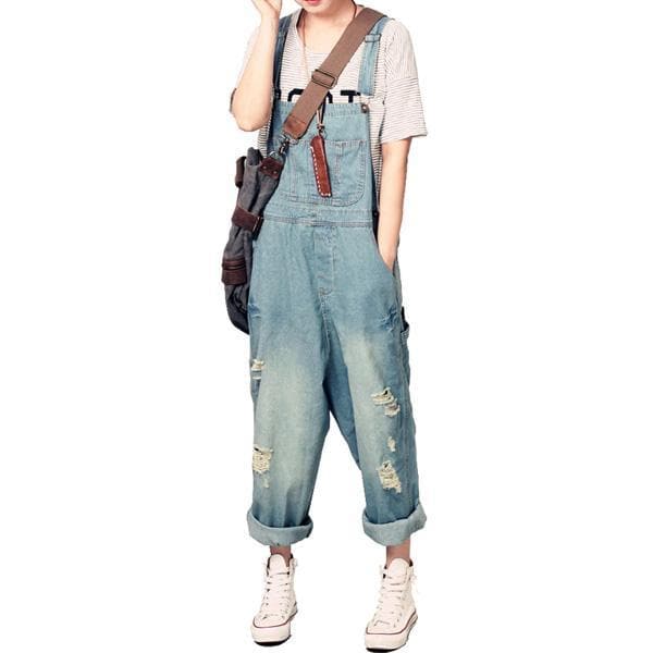 Casual Loose Denim Overalls dylinoshop