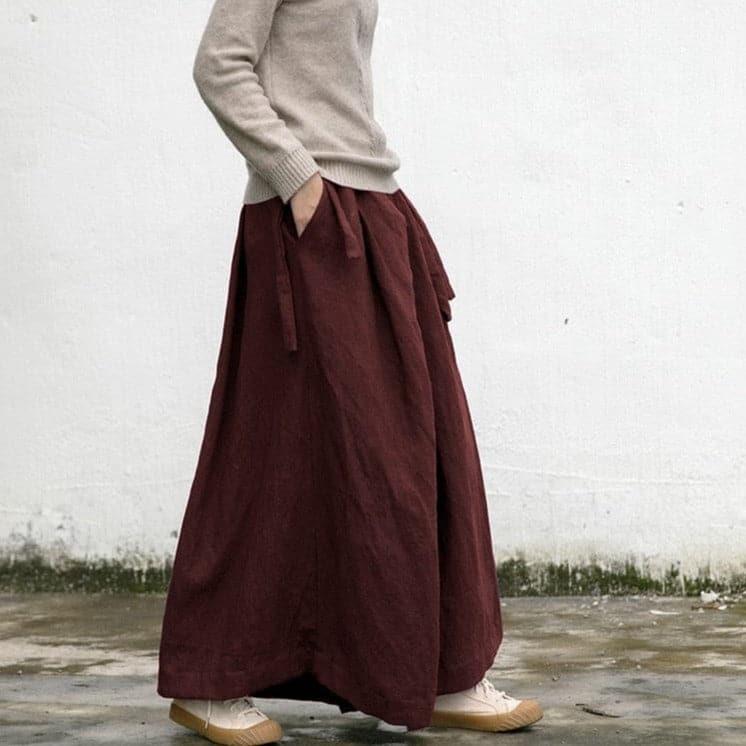 Oversized Wide Leg Linen Pants | Lotus Buddhatrends