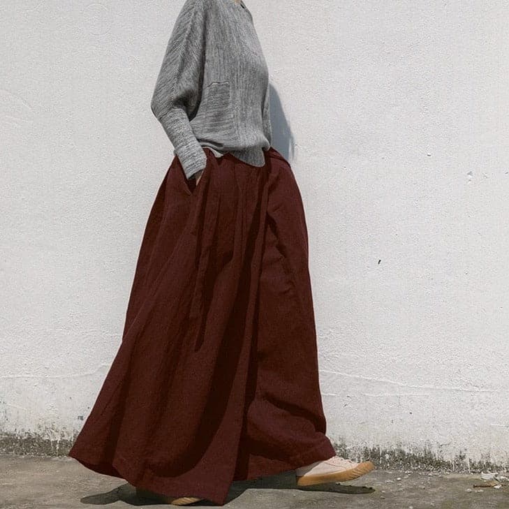 Oversized Wide Leg Linen Pants | Lotus Buddhatrends