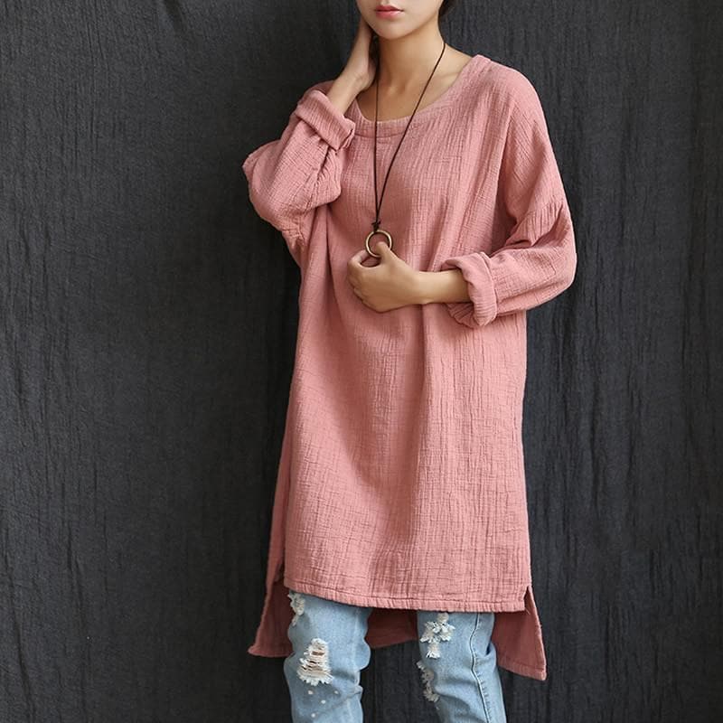 Long Sleeves Asymmetrical Cotton Shirt  | Zen dylinoshop