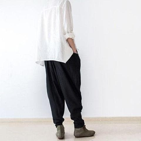 Loose Linen Trousers dylinoshop