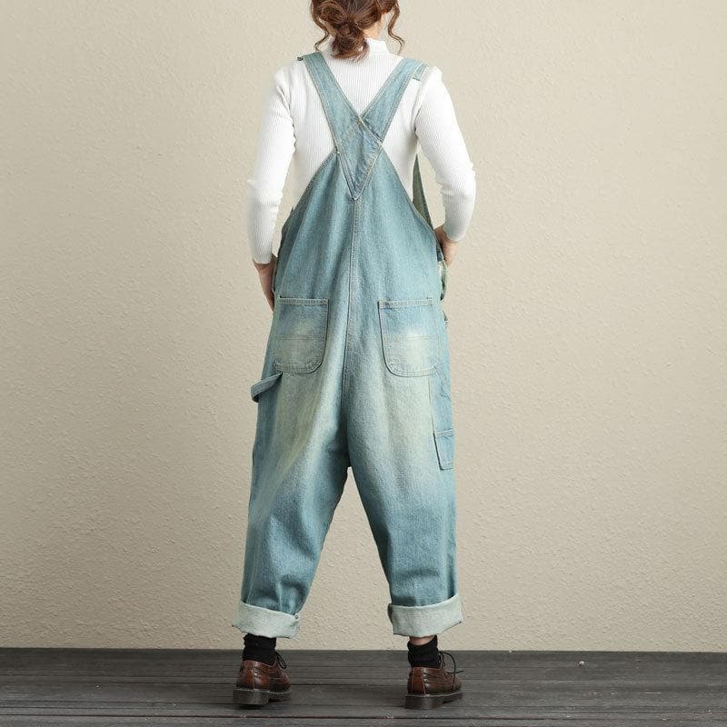 Loose Ripped Denim Overall Buddha Trends