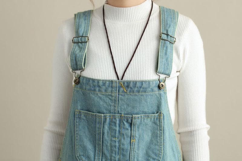 Loose Ripped Denim Overall Buddha Trends