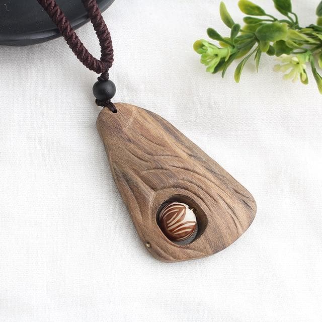 Lotus Bead Sandalwood Pendant Necklace Buddha Trends