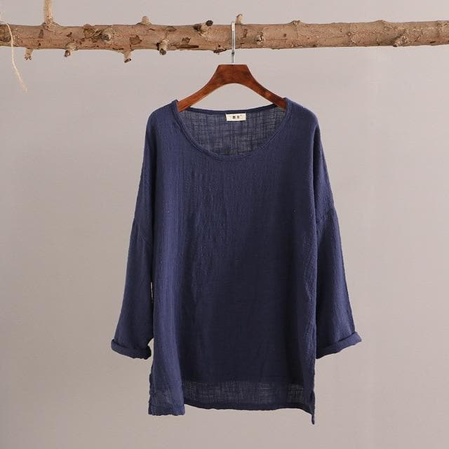 Sweet Mantra Cotton & Linen Long Sleeve Shirt Buddha Trends