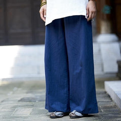 Wide Leg Flowy Linen Palazzo Pants  | Zen Buddha Trends