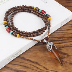 Nepalese Resin Horn Mala Beads Wooden Necklace Buddha Trends