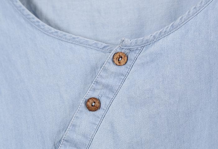 Baby Blue Button Up Shirt  | Zen DYLINOSHOP