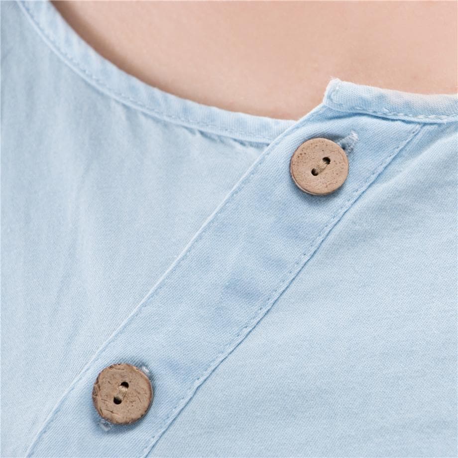 Baby Blue Button Up Shirt  | Zen DYLINOSHOP