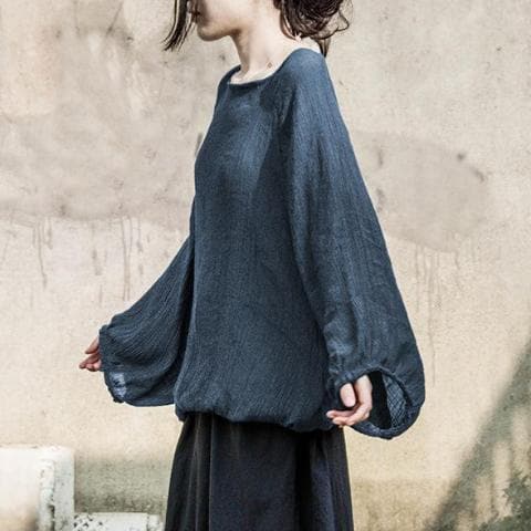 Lantern Sleeve Oversized Cotton Shirt | Lotus dylinoshop