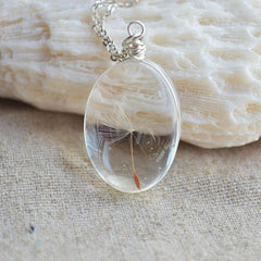 Dandelion Seed Glass Necklace dylinoshop