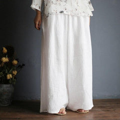 White Linen Palazzo Pants  | Zen Buddha Trends