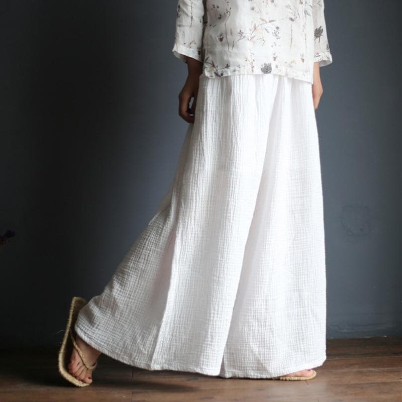 White Linen Palazzo Pants  | Zen Buddha Trends