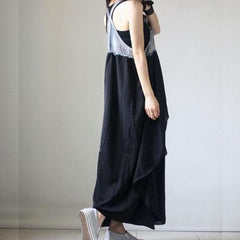 Black & Blue Long Denim Overall Dress dylinoshop