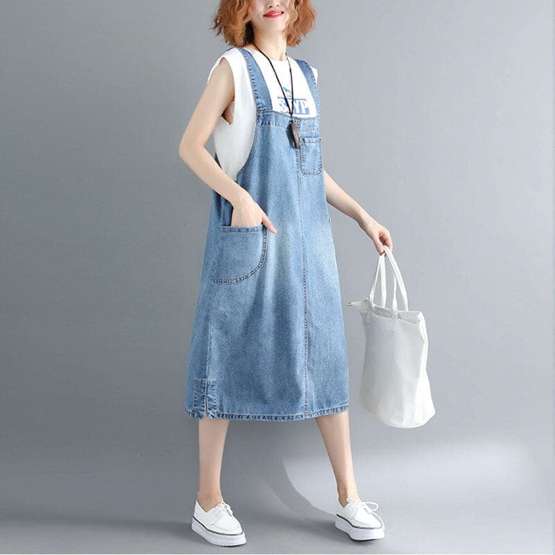 Casual Vibes Midi Overall Dress dylinoshop