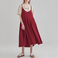 Soak Up The Sun Cotton Overall Dress Midi Buddha Trends