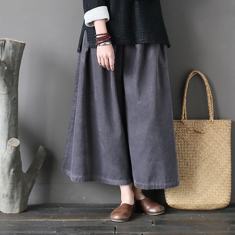 Wide Leg Corduroy Palazzo Pants Buddha Trends