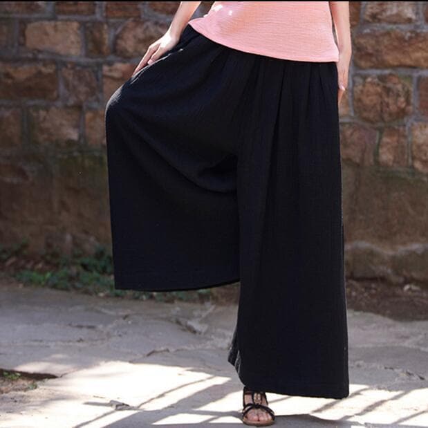 Plus Size Flowy Linen Palazzo Pants  | Zen Buddha Trends