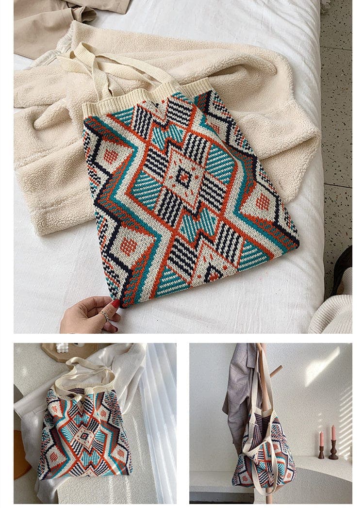 Aztec Soft Crochet Shoulder Bags DYLINOSHOP