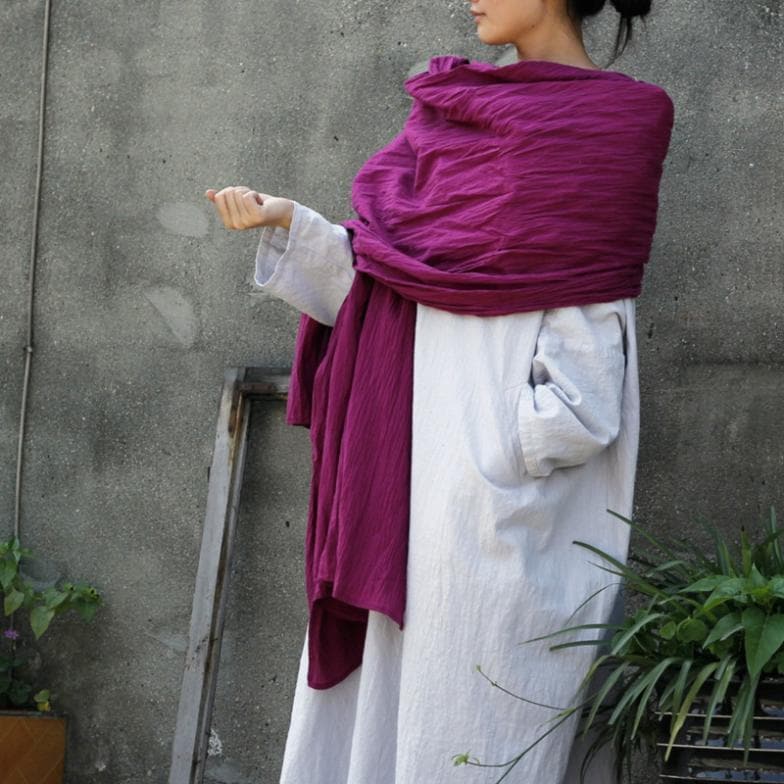 Oversized Long Cotton Scarf Buddha Trends