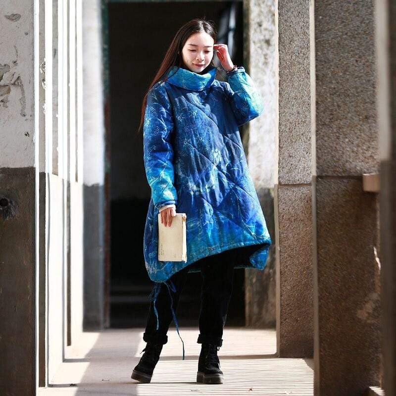 Shades Of Blue Oversized Coat Buddha Trends