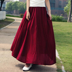 Cotton and Linen Maxi Skirts dylinoshop