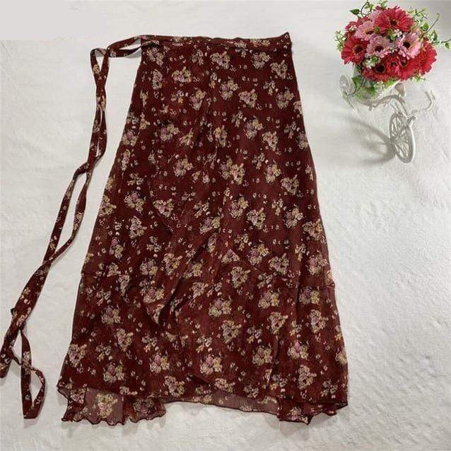 Floral Chiffon Wrap Maxi Skirt dylinoshop