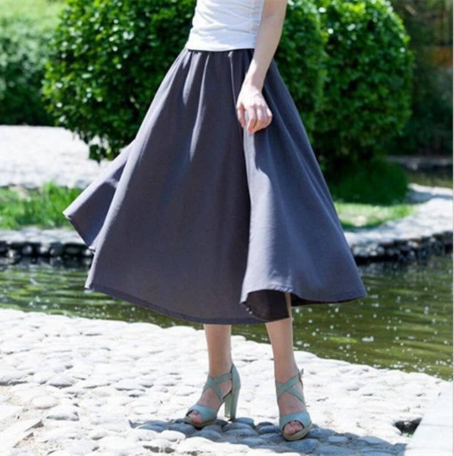 Cotton and Linen Maxi Skirts dylinoshop