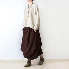 Irregular Cut Retro Maxi Skirt dylinoshop