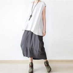 Loose Irregular Cut Maxi Skirt dylinoshop