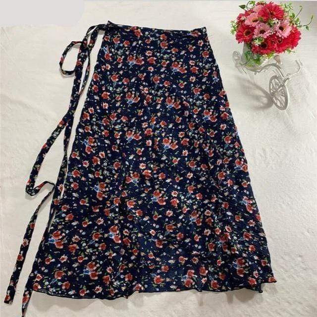 Floral Chiffon Wrap Maxi Skirt dylinoshop