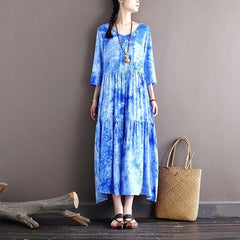 Sky is the Limit Blue Tie-Dye Midi Dress Buddha Trends