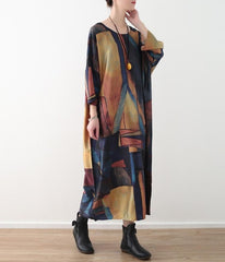 Abstract Prints Loose Retro Dress dylinoshop