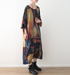 Abstract Prints Loose Retro Dress dylinoshop